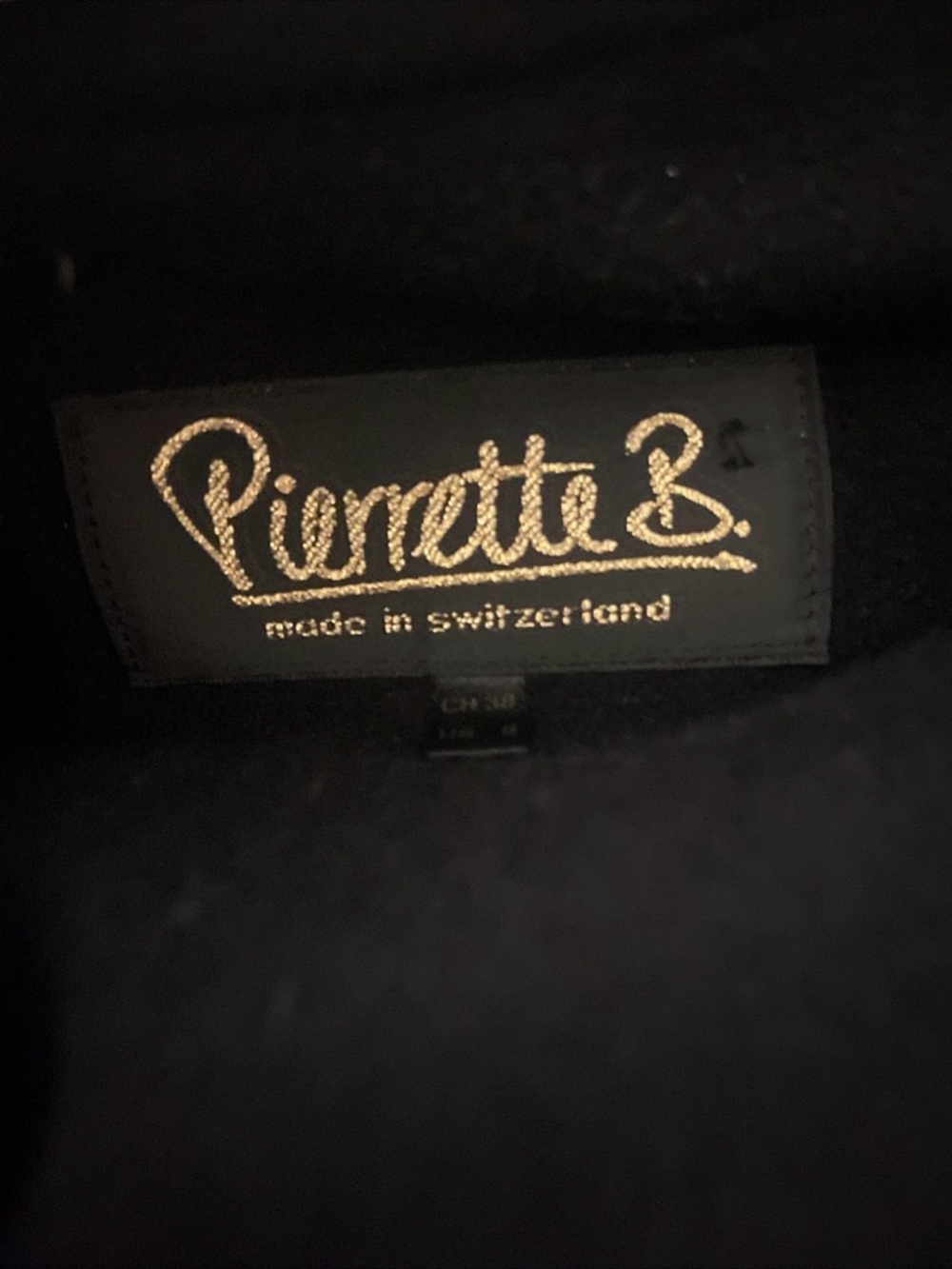 Pierrette B Woman's Coat Size 8 USA Made in Switzerland Shiny Black - Picture 8 of 14